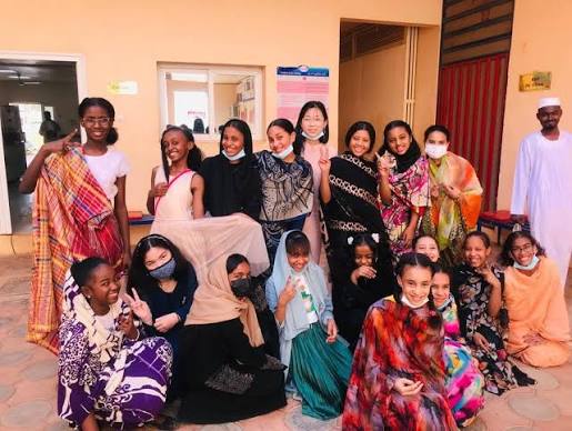 Pupils in traditional Sudanese dress on cultural day